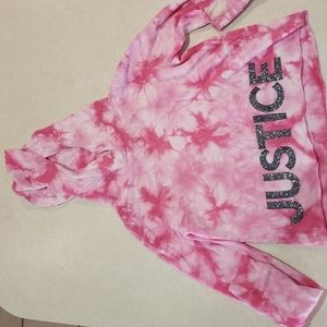 Pink Justice hoodie cropped